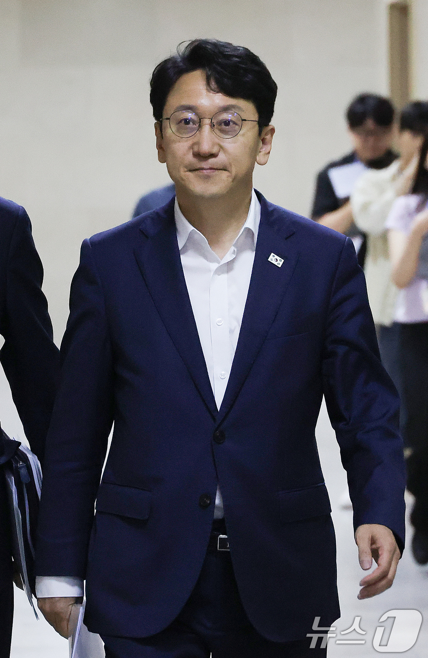 (서울=뉴스1) 신웅수 기자 = 천준호 더불어민주당 원내수석부대표가 12일 서울 여의도 국회에서 열린 김승수 국민의힘 원내수석부대표와의 회동에 참석하고 있다. 2026.6.12/뉴 …