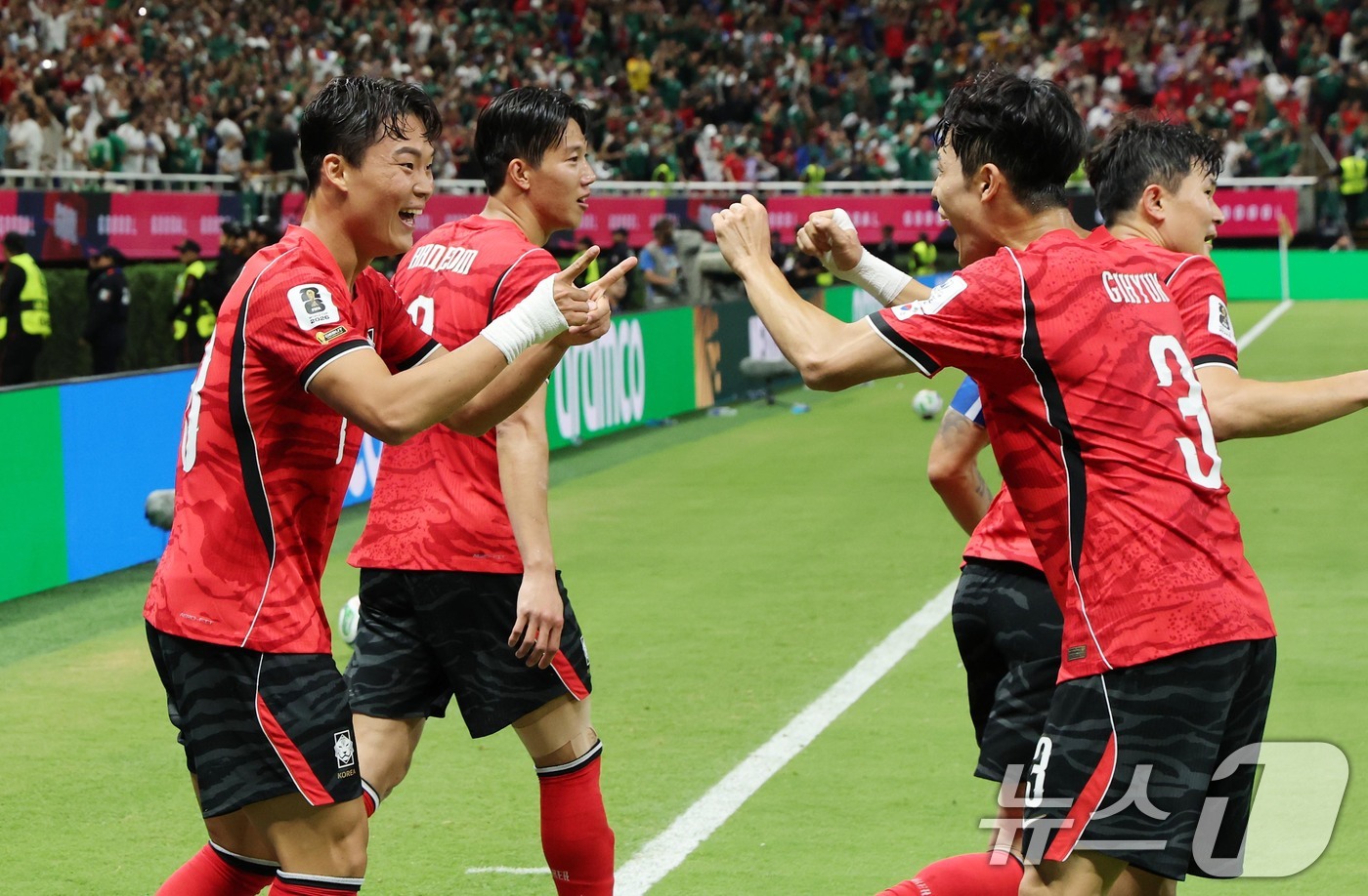 (과달라하라(멕시코)=뉴스1) 임세영 기자 = 대한민국 축구국가대표팀 오현규가 11일(현지시간) 멕시코 할리스코주 사포판 과달라하라 스타디움에서 열린 2026 북중미 월드컵 A조 …