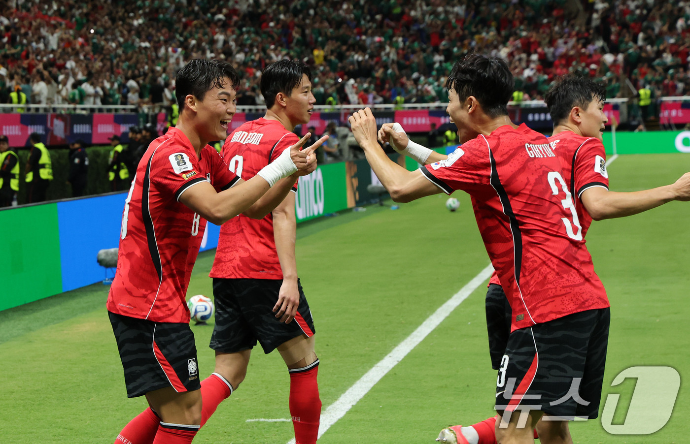 (과달라하라(멕시코)=뉴스1) 임세영 기자 = 대한민국 축구국가대표팀 오현규가 11일(현지시간) 멕시코 할리스코주 사포판 과달라하라 스타디움에서 열린 2026 북중미 월드컵 A조 …