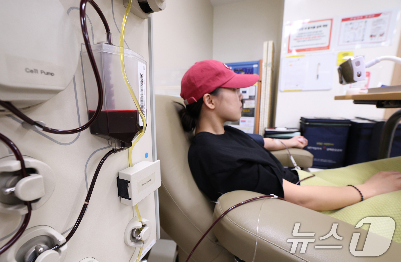 (수원=뉴스1) 김영운 기자 = 헌혈자의 날을 이틀 앞둔 12일 경기 수원시 영통구 대한적십자사 경기혈액원 헌혈의집 광교센터에서 시민들이 헌혈을 하고 있다.헌혈자의 날은 생명나눔을 …