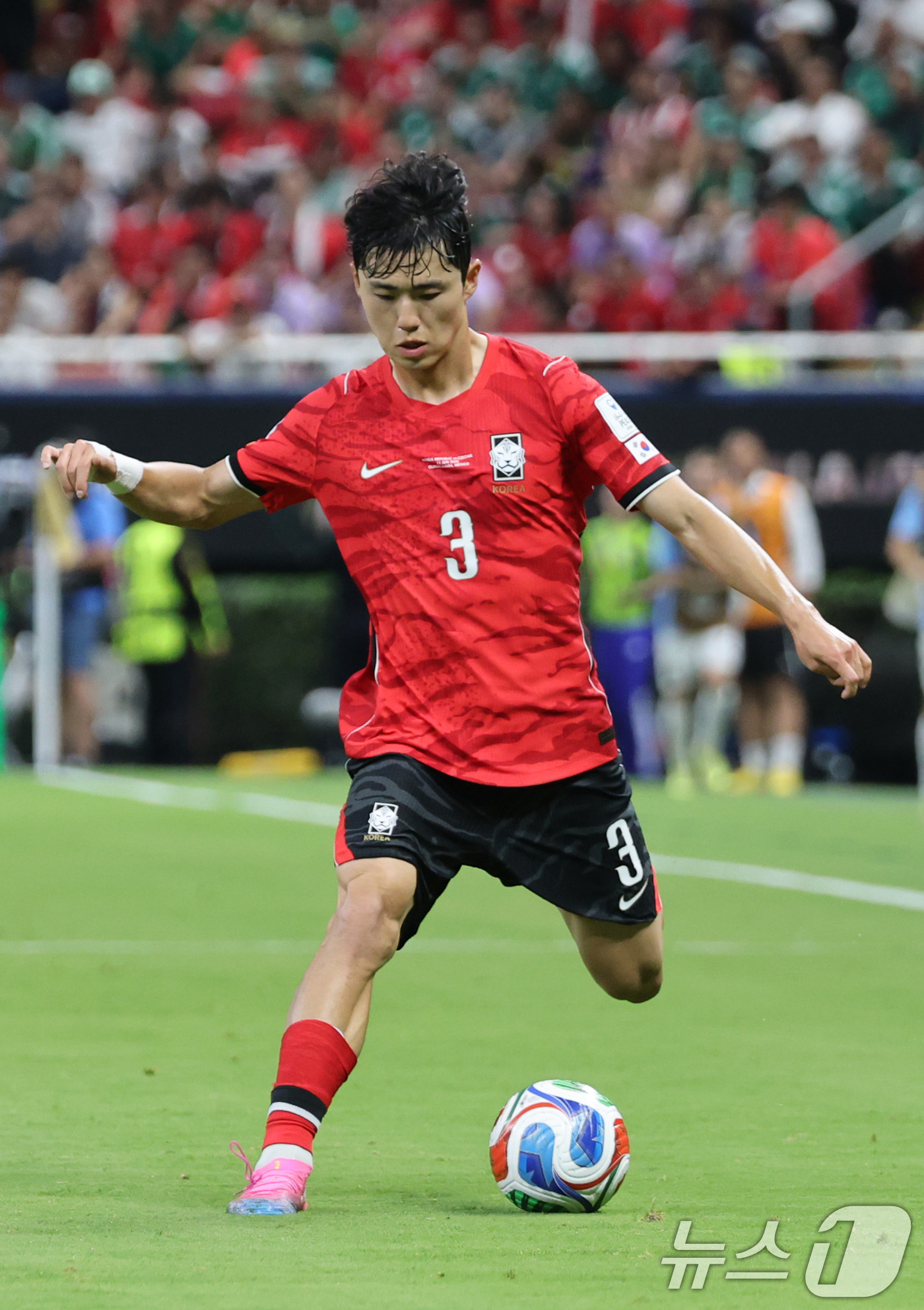 (과달라하라(멕시코)=뉴스1) 박지혜 기자 = 대한민국 축구국가대표팀 이기혁이 11일(현지시간) 멕시코 할리스코주 사포판 과달라하라 스타디움에서 열린 2026 북중미 월드컵 A조 …