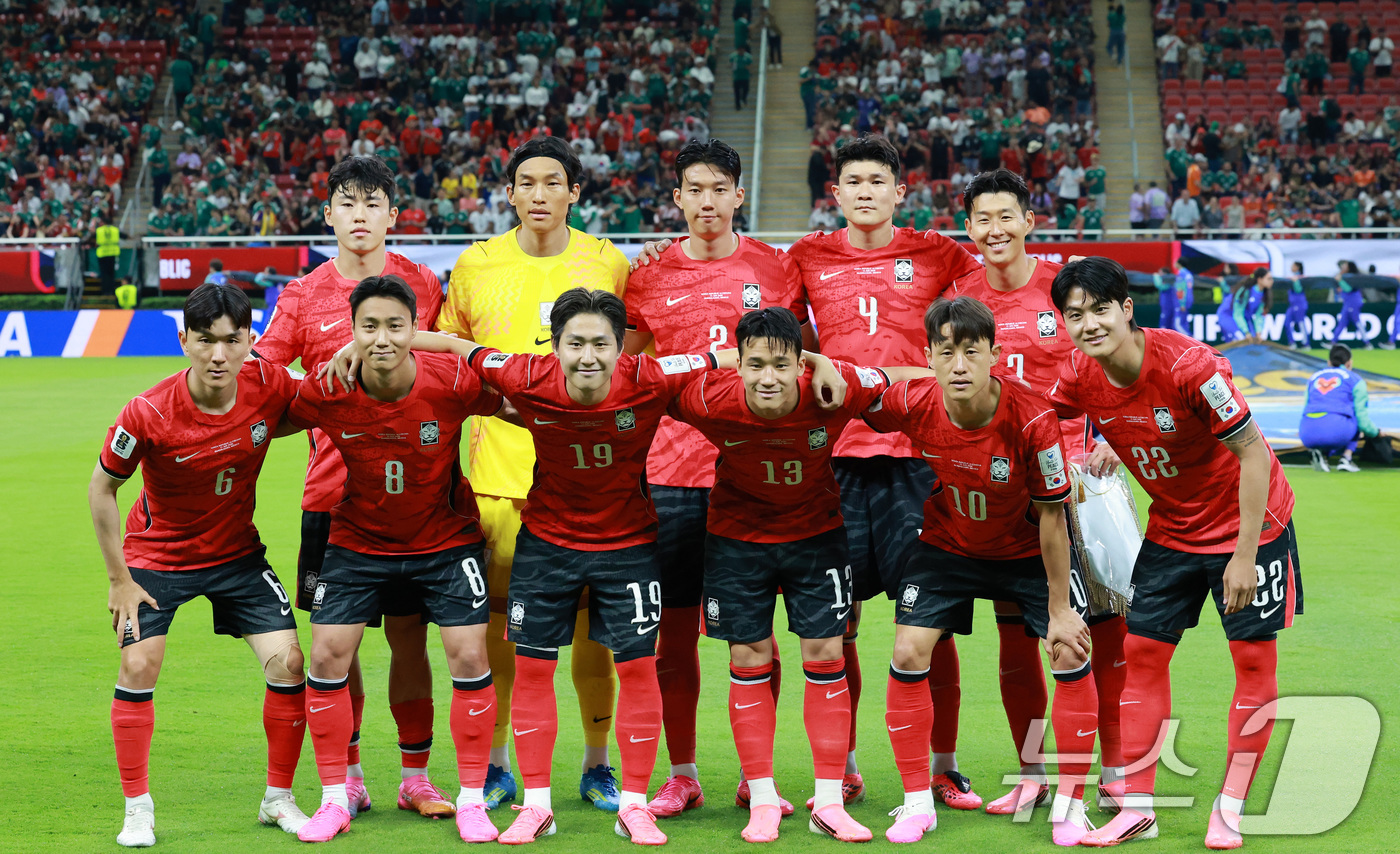 (과달라하라(멕시코)=뉴스1) 임세영 기자 = 대한민국 축구국가대표팀 선수들이 11일(현지시간) 멕시코 할리스코주 사포판 과달라하라 스타디움에서 열린 2026 북중미 월드컵 A조 …