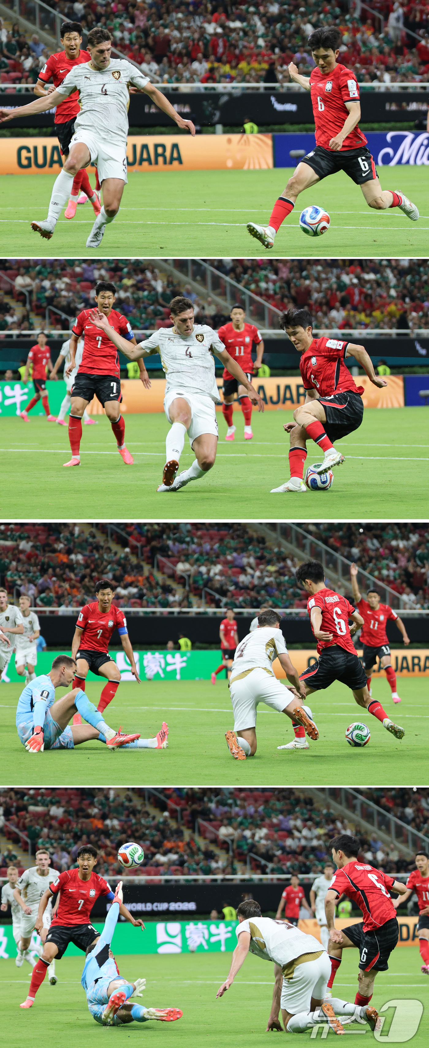 (과달라하라(멕시코)=뉴스1) 박지혜 기자 = 대한민국 축구국가대표팀 황인범이 11일(현지시간) 멕시코 할리스코주 사포판 과달라하라 스타디움에서 열린 2026 북중미 월드컵 A조 …