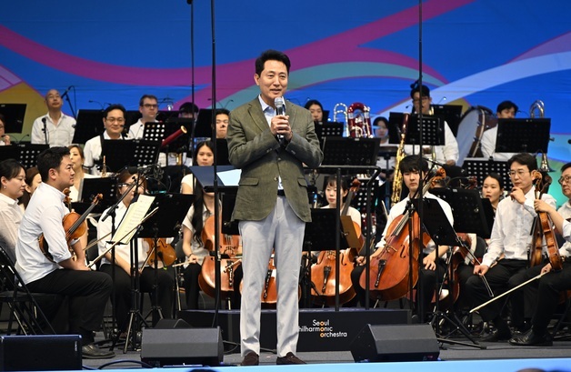 [동정]오세훈, '서울시향 강변음악회' 참석…"문화·예술 도시 만들겠다"