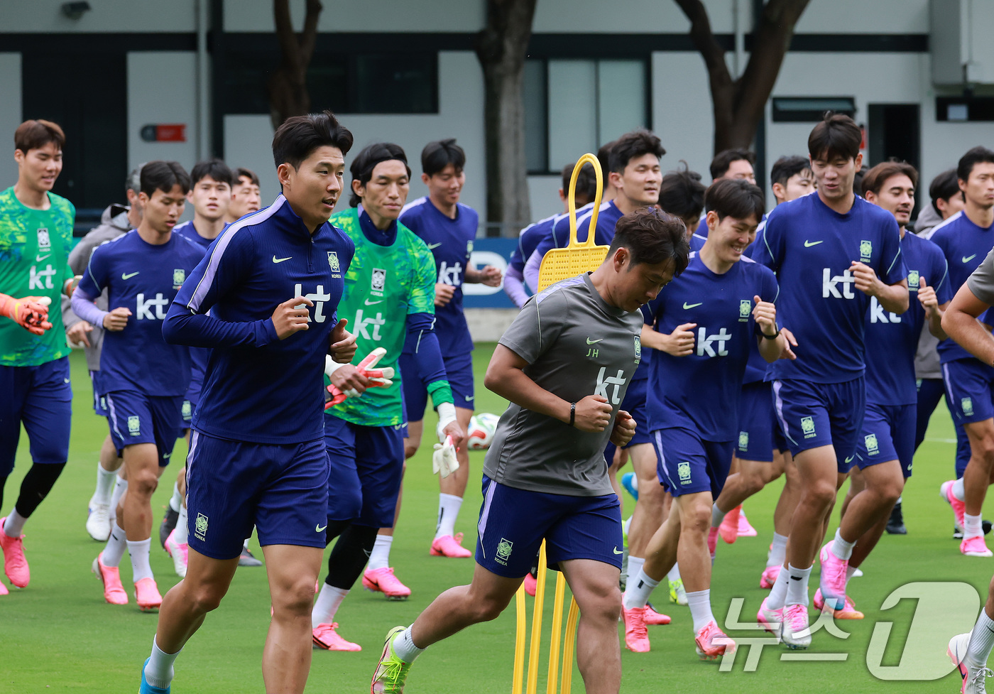 (과달라하라(멕시코)=뉴스1) 임세영 기자 = 2026 북중미 월드컵에 출전하는 대한민국 축구 국가대표팀 선수들이 15일(현지시간) 멕시코 과달라하라 인근 사포판에 위치한 베이스캠 …