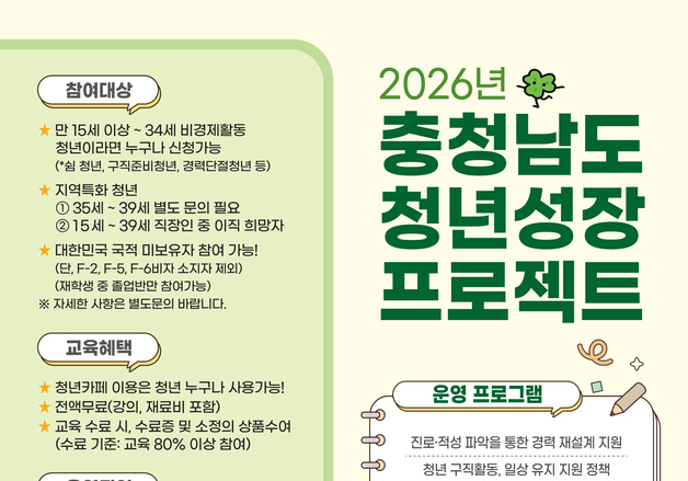 논산시, 청년성장프로젝트 추진…구직 역량 강화 지원