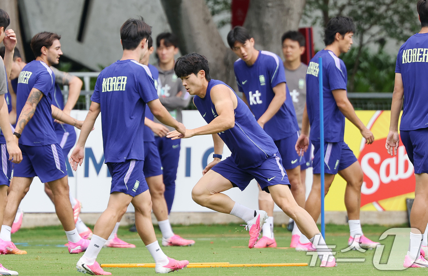 (과달라하라(멕시코)=뉴스1) 박지혜 기자 = 한국 축구 국가대표팀 김태현이 15일(현지시간) 멕시코 과달라하라 인근 사포판 치바스 바예 베르데 훈련장에서 개최국 멕시코와의 월드컵 …