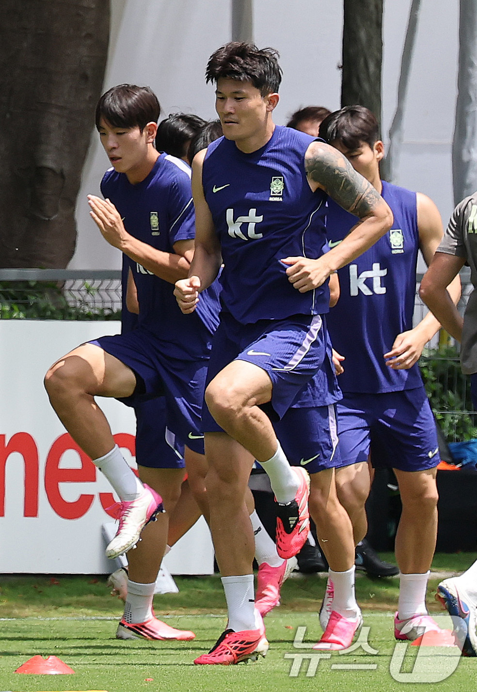 (과달라하라(멕시코)=뉴스1) 임세영 기자 = 2026 북중미 월드컵에 출전하는 대한민국 축구 국가대표팀 김민재가 15일(현지시간) 멕시코 과달라하라 인근 사포판에 위치한 베이스캠 …