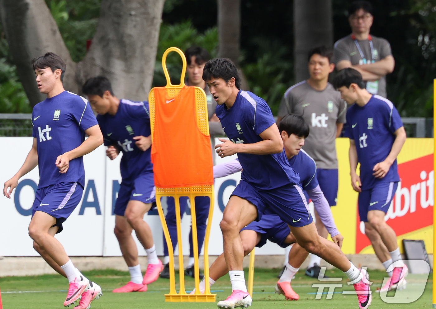 (과달라하라(멕시코)=뉴스1) 임세영 기자 = 2026 북중미 월드컵에 출전하는 대한민국 축구 국가대표팀 조규성이 15일(현지시간) 멕시코 과달라하라 인근 사포판에 위치한 베이스캠 …