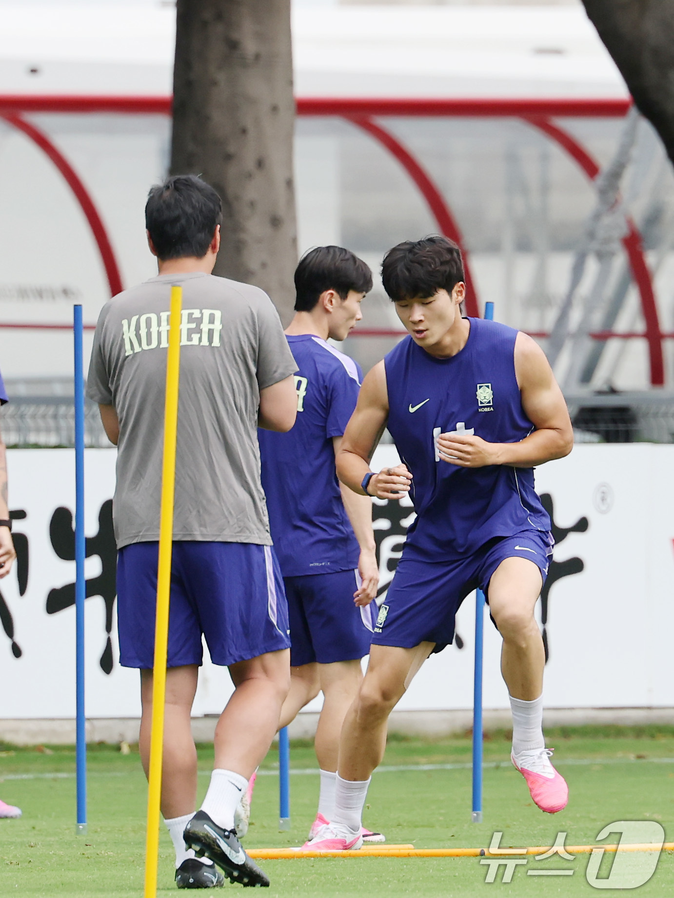 (과달라하라(멕시코)=뉴스1) 임세영 기자 = 2026 북중미 월드컵에 출전하는 대한민국 축구 국가대표팀 김태현이 15일(현지시간) 멕시코 과달라하라 인근 사포판에 위치한 베이스캠 …