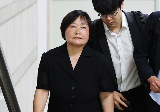 영장실질심사 출석하는 한명희 민중민주당 대표