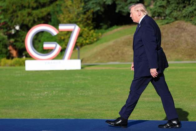 [포토] G7 정상회의 환영 행사에 참석하는 도널드 트럼프