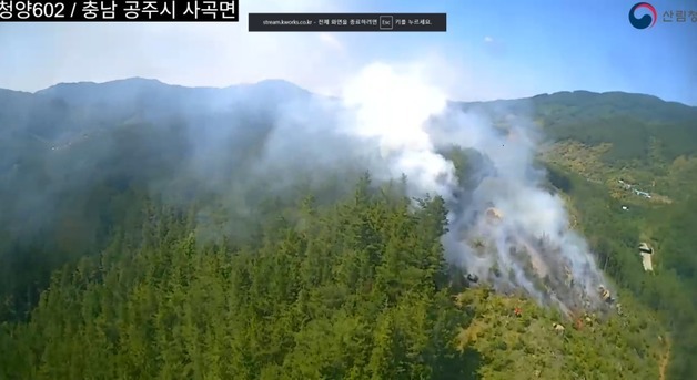 공주 사곡면 산불, 1시간 50분 만에 진화(종합)