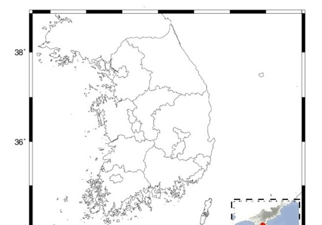 북한 평안남도 양덕 남남동쪽 16㎞ 내륙서 규모 2.4 지진