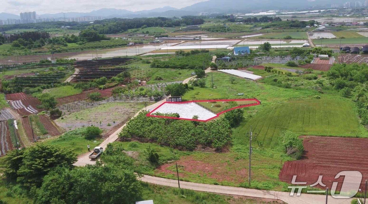 본문 이미지 - 완주 남계리 유적 지정 구역 항공사진