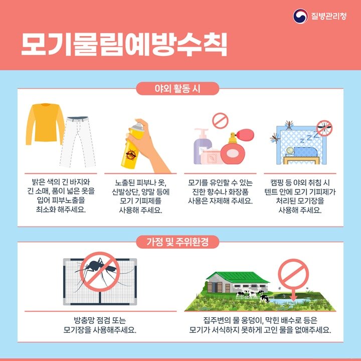 본문 이미지 - 모기물림 예방수칙.(질병관리청 제공)