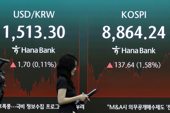 코스피는 큰 폭 상승, 환율은 소폭 오
