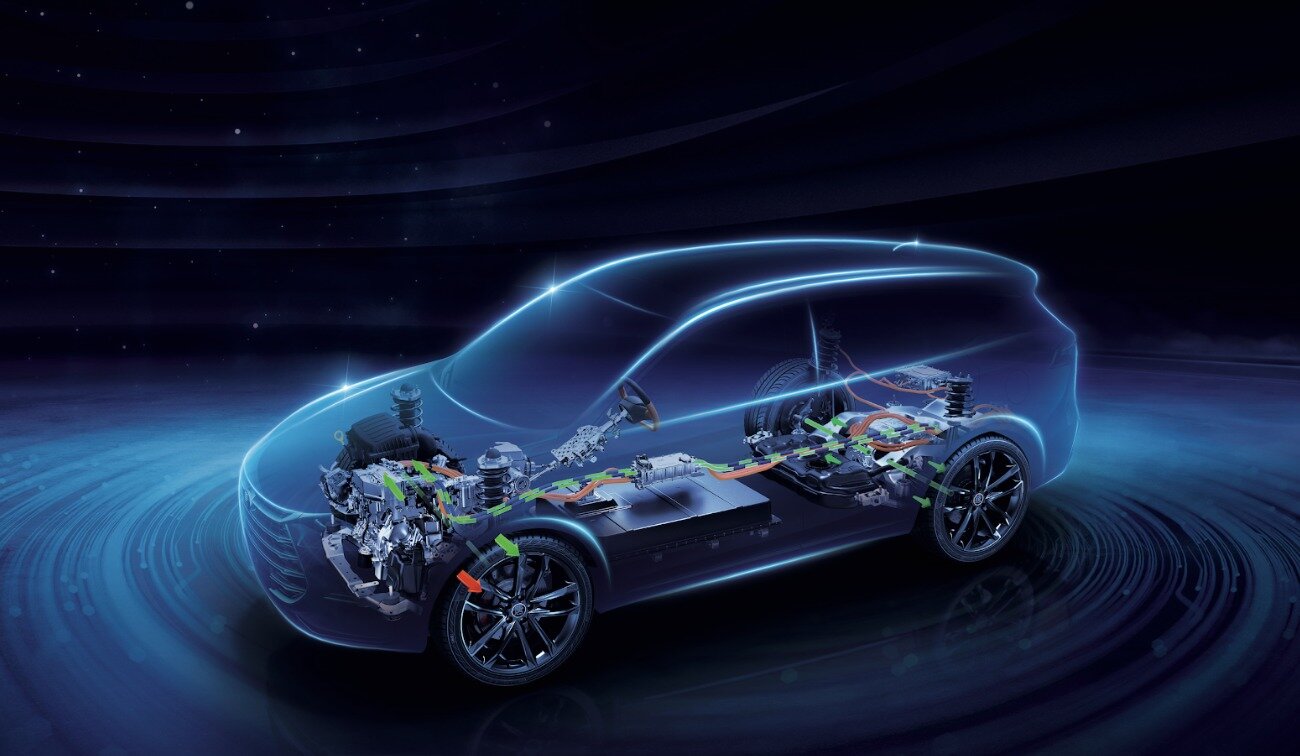 본문 이미지 - BYD 고유 플러그인하이브리드(PHEV) 기술인 'DM-i'가 탑재된 차량의 내부 구조도(자료사진. BYD 코리아 제공). 2026.6.17.