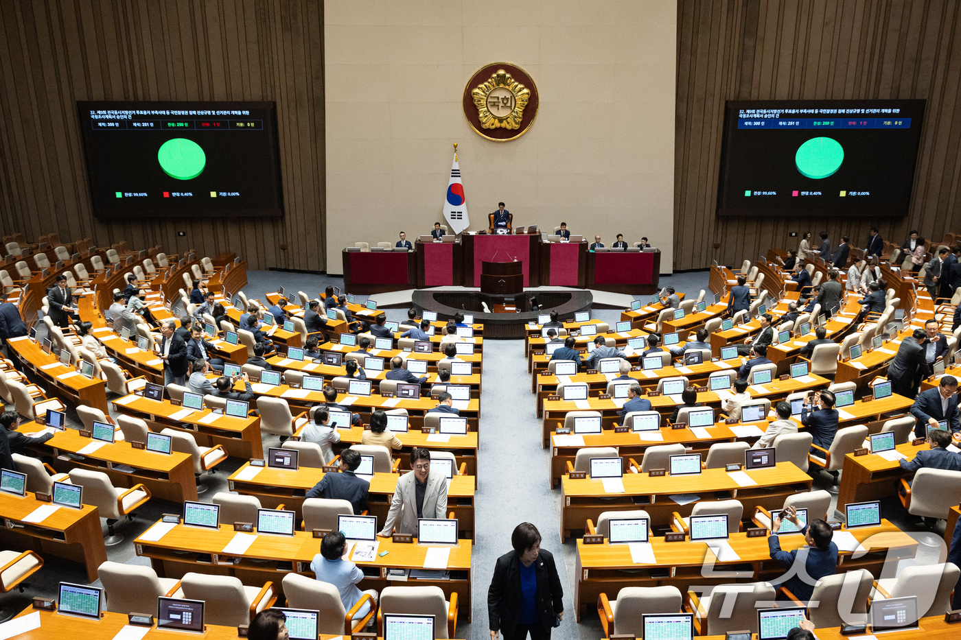 (서울=뉴스1) 유승관 기자 = 18일 서울 여의도 국회에서 열린 제436회 국회(임시회) 제3차 본회의에서 제9회 전국동시지방선거 투표용지 부족사태 등 국민참정권 침해 진상규명 …