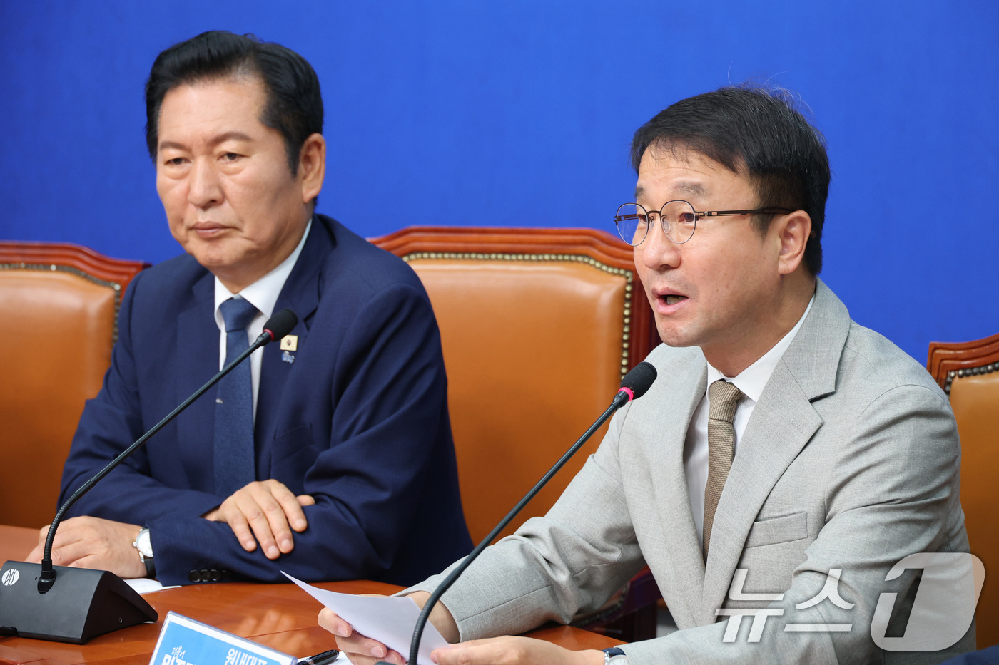 (서울=뉴스1) 신웅수 기자 = 한병도 더불어민주당 원내대표가 19일 서울 여의도 국회에서 열린 최고위원회의에서 발언하고 있다. 2026.6.19/뉴스1