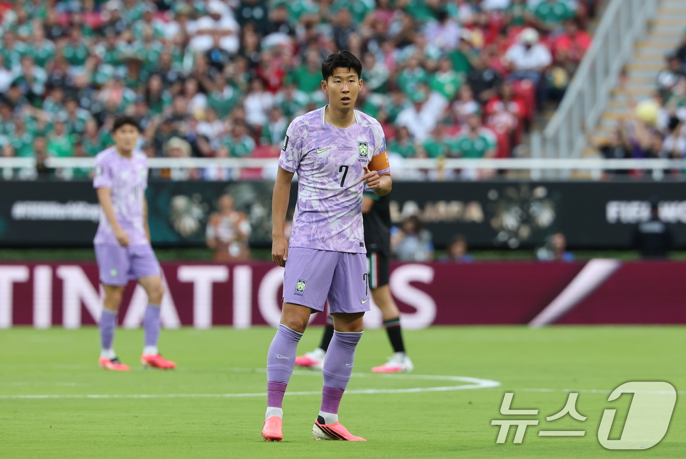 (과달라하라(멕시코)=뉴스1) 박지혜 기자 = 대한민국 축구국가대표팀 손흥민이 18일(현지시간) 멕시코 과달라하라 스타디움에서 열린 2026 북중미 월드컵 A조 조별리그 2차전 대 …