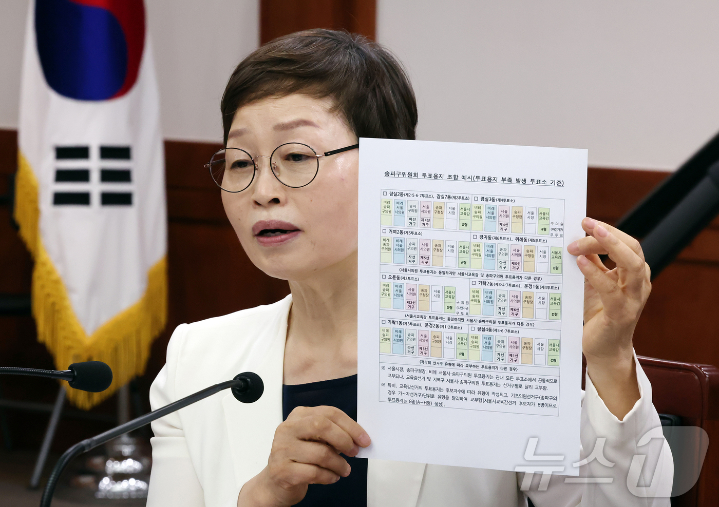 (과천=뉴스1) 김진환 기자 = 조현욱 중앙선거관리위원회 진상규명위원회 위원장이 19일 오전 경기 과천 중앙선관위원회에서 6·3 지방선거에서 벌어진 '투표용지 부족 사태' 조사 결 …