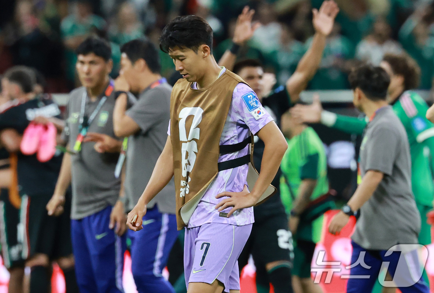 (과달라하라(멕시코)=뉴스1) 임세영 기자 = 대한민국 축구국가대표팀 손흥민이 18일(현지시간) 멕시코 할리스코주 사포판 과달라하라 스타디움에서 열린 2026 북중미 월드컵 A조 …