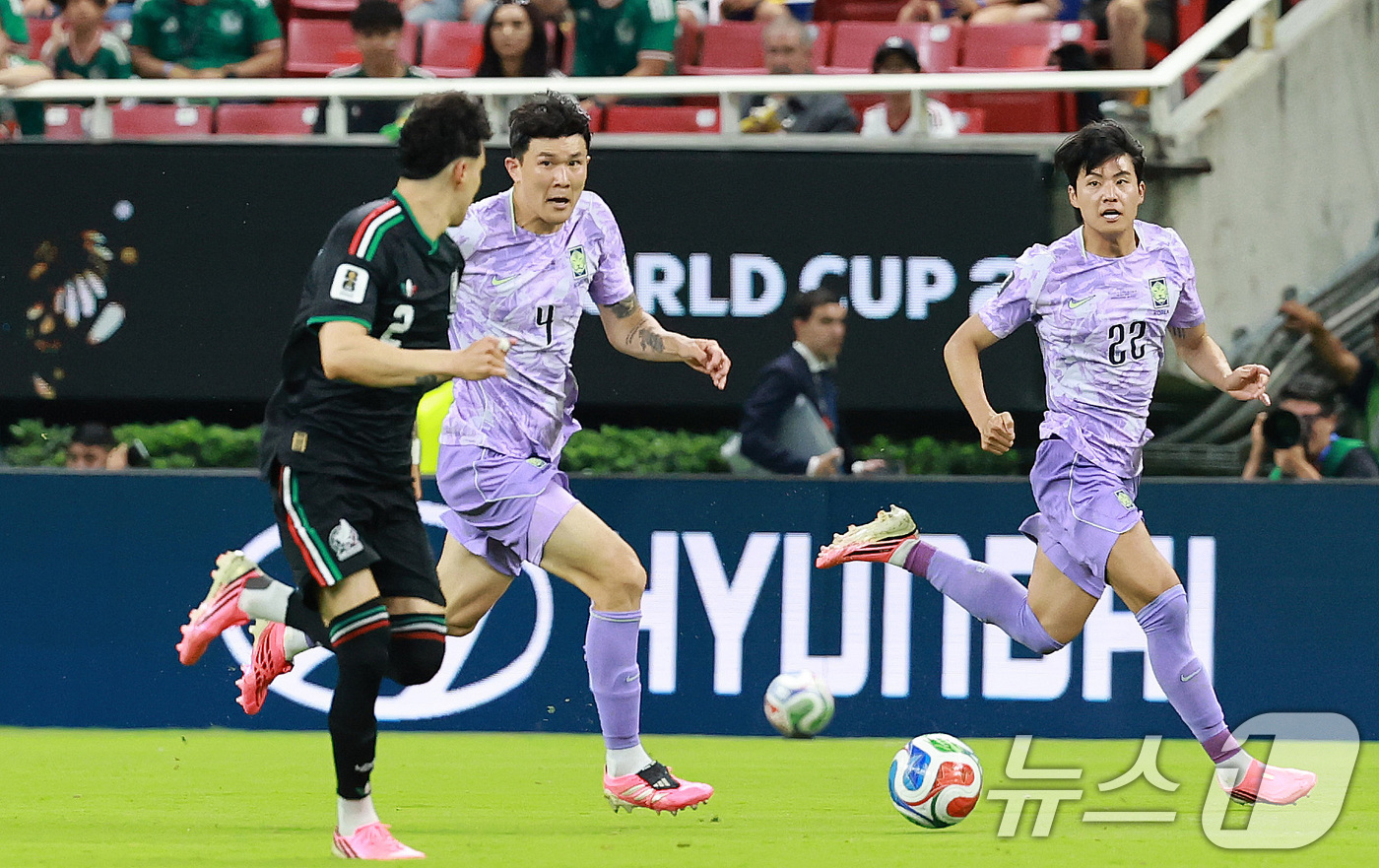 (과달라하라(멕시코)=뉴스1) 임세영 기자 = 대한민국 축구국가대표팀 김민재가 18일(현지시간) 멕시코 할리스코주 사포판 과달라하라 스타디움에서 열린 2026 북중미 월드컵 A조 …