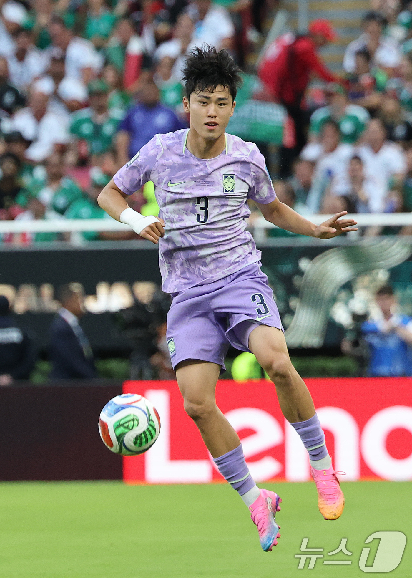 (과달라하라(멕시코)=뉴스1) 박지혜 기자 = 대한민국 축구국가대표팀 이기혁이 18일(현지시간) 멕시코 과달라하라 스타디움에서 열린 2026 북중미 월드컵 A조 조별리그 2차전 대 …