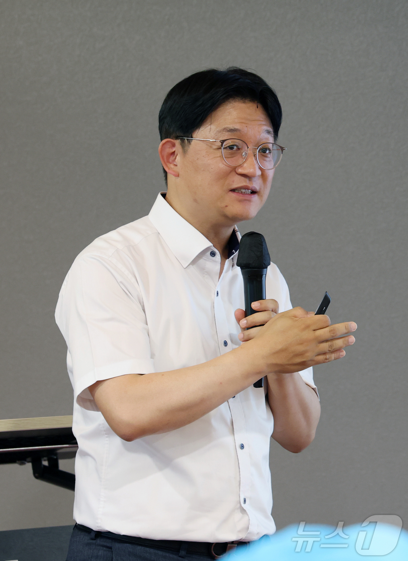 (성남=뉴스1) 김영운 기자 = 박종환 노드큐어 대표가 19일 경기 성남시 분당구 판교스타트업캠퍼스에서 열린 '반려동물 산업 육성 협의회 제20회 IR(기업설명회) 데이'에서 반려 …