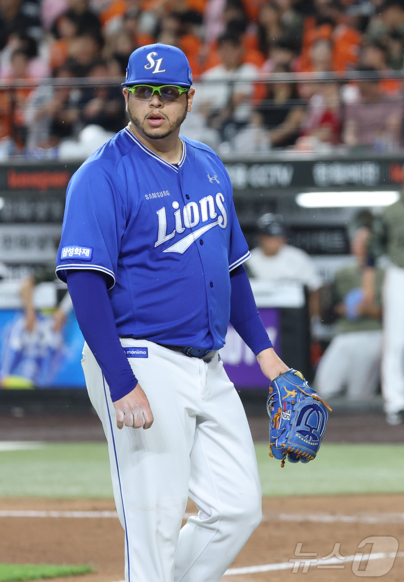 (대전=뉴스1) 김기남 기자 = 19일 대전 한화생명볼파크에서 열린 2026 신한 SOL KBO리그 삼성 라이온즈와 한화 이글스의 경기에서 삼성 후라도가 6회말 동점을 허용하며 더 …