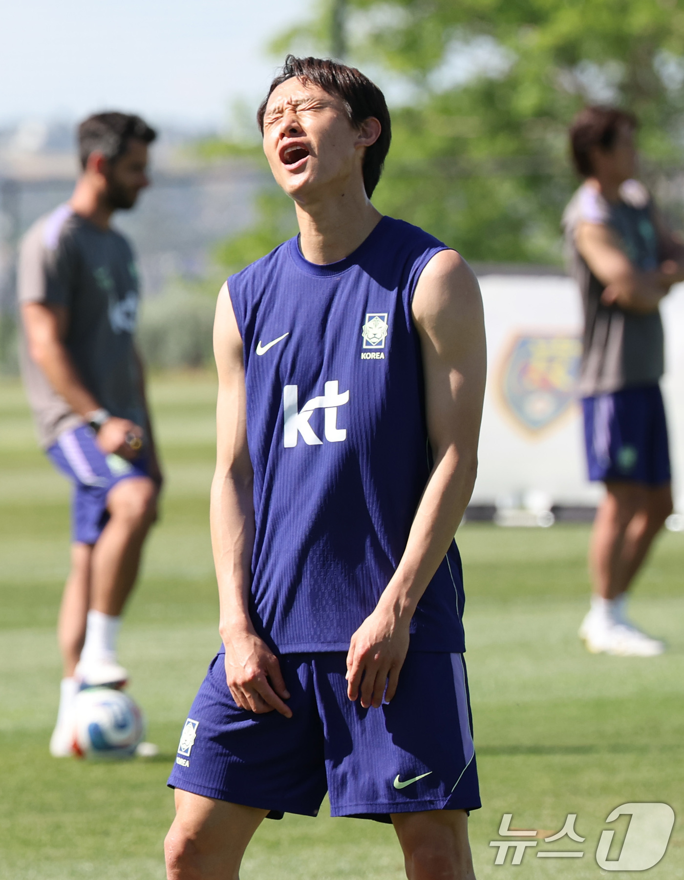 (헤리먼(유타주)=뉴스1) 임세영 기자 = 대한민국 축구대표팀 이재성이 1일(현지시간) 미국 유타주 헤리먼에 위치한 자이언스뱅크 트레이닝센터에서 훈련을 하고 있다. 2026.6.2 …