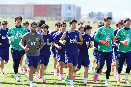훈련하는 대한민국 축구대표팀