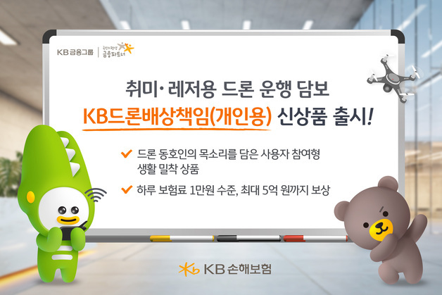 KB손보, '드론배상책임보험' 출시…하루 1만원으로 최대 5억원 보장