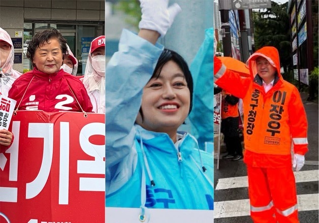 "노동자 표심 잡아라"…천기옥·박문옥·이장우, 현대중공업 앞 막판 유세