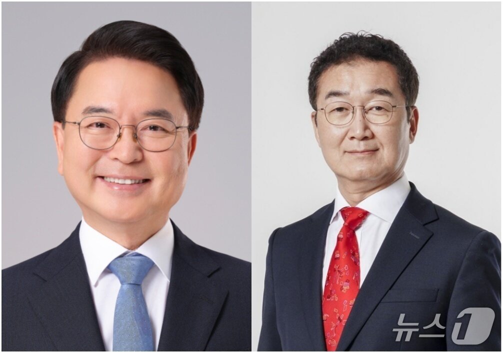 본문 이미지 - 육동한 더불어민주당 후보와  정광열 국민의힘 후보.(뉴스1 DB) 