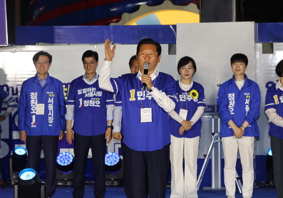 정원오 후보 지원 유세 나선 정청래 대표