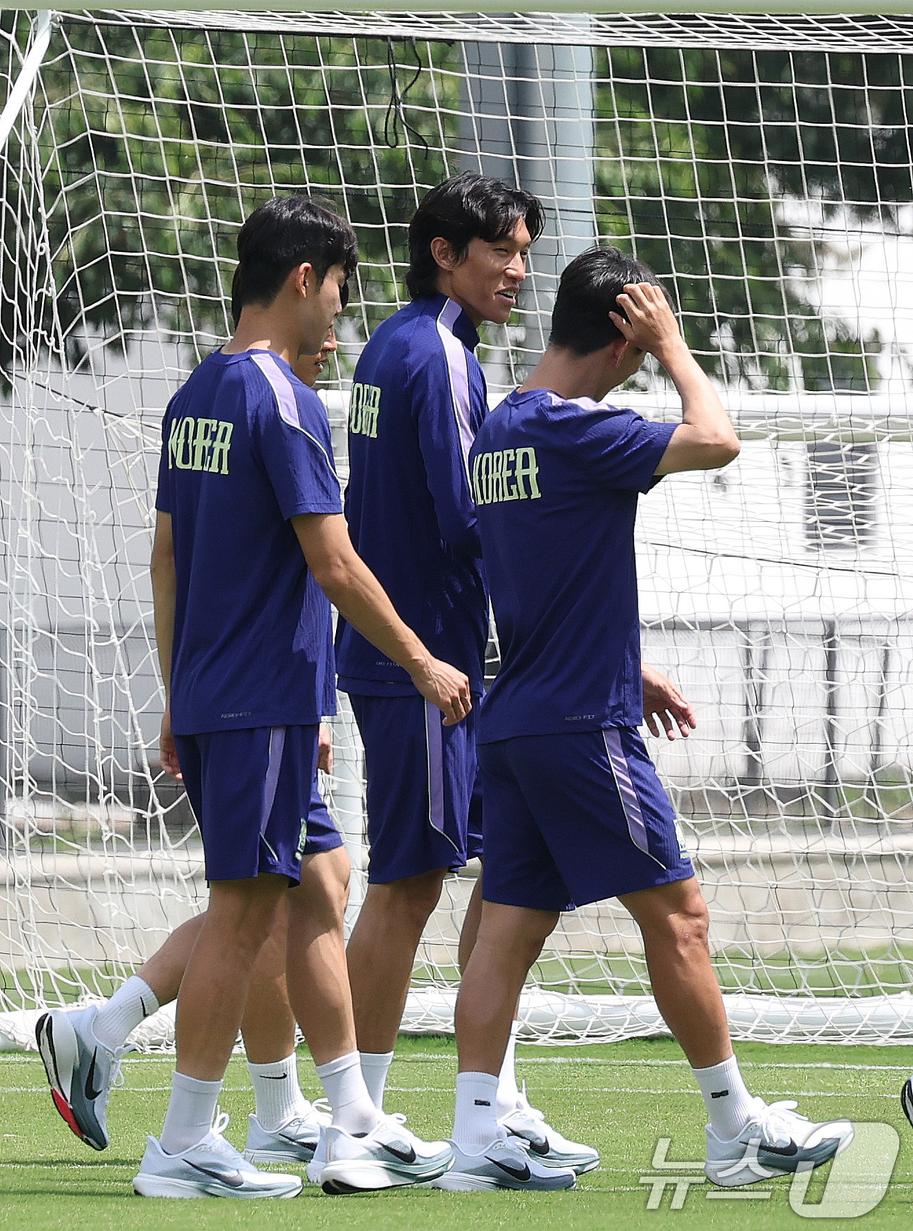 (과달라하라(멕시코)=뉴스1) 박지혜 기자 = 대한민국 축구국가대표팀 김승규 등이 19일(현지시간) 멕시코 과달라하라 인근 대한민국 축구대표팀의 베이스캠프 훈련장인 사포판 치바스 …