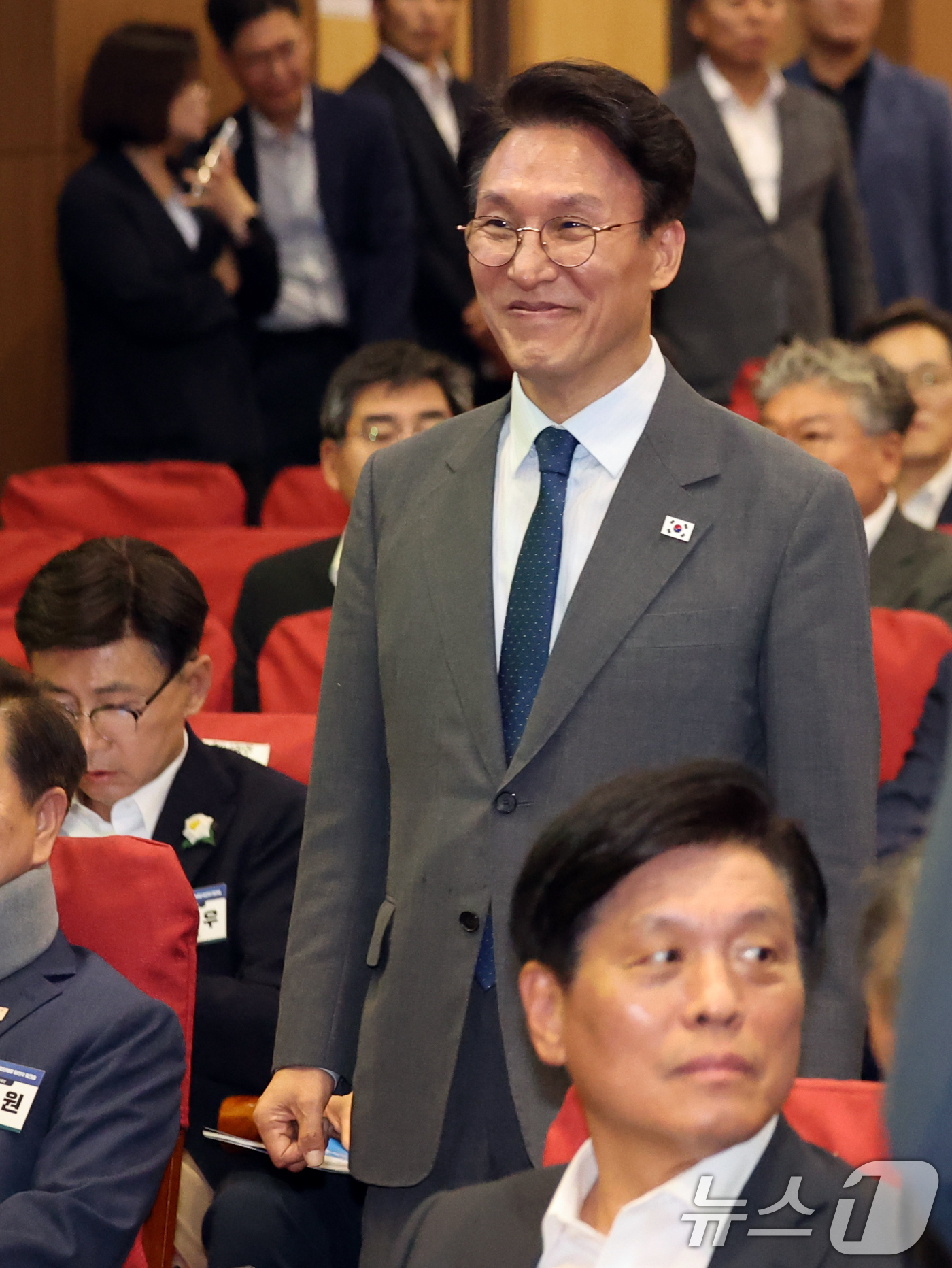 (서울=뉴스1) 황기선 기자 = 김민석 국무총리가 21일 오후 서울 여의도 국회 의원회관에서 열린 '2026 6·3지방선거 단체장 당선자 워크숍'에 참석하고 있다.  2026.6. …