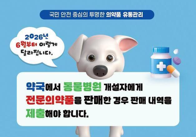 "약국, 동물병원에 '인체용 전문약' 팔 수 있으나 내역 보고해야"