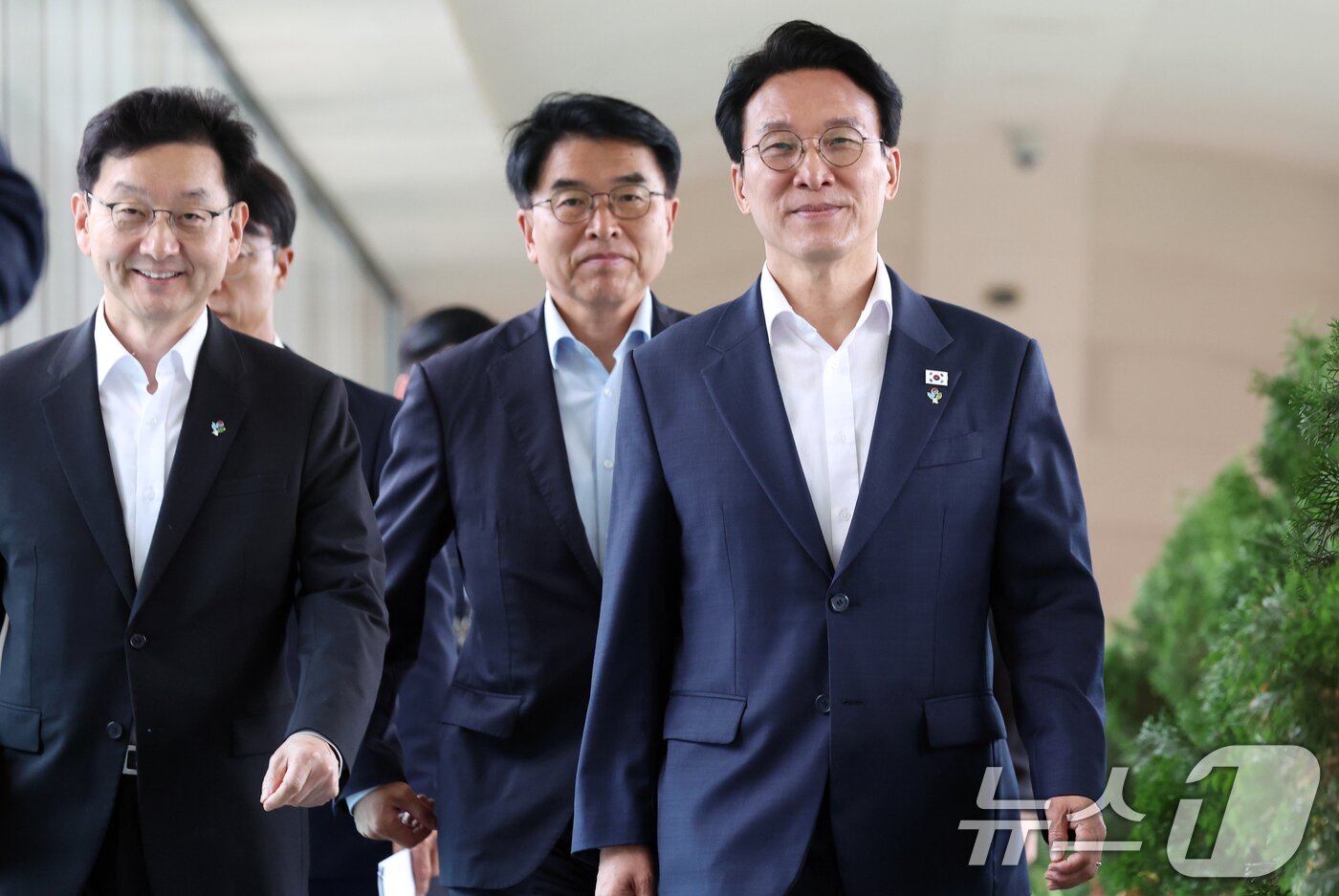 본문 이미지 - 김민석 국무총리가 22일 오전 서울 종로구 정부서울청사 별관에서 열린 출입기자단 간담회에 참석하고 있다. 2026.6.22 ⓒ 뉴스1 김명섭 기자