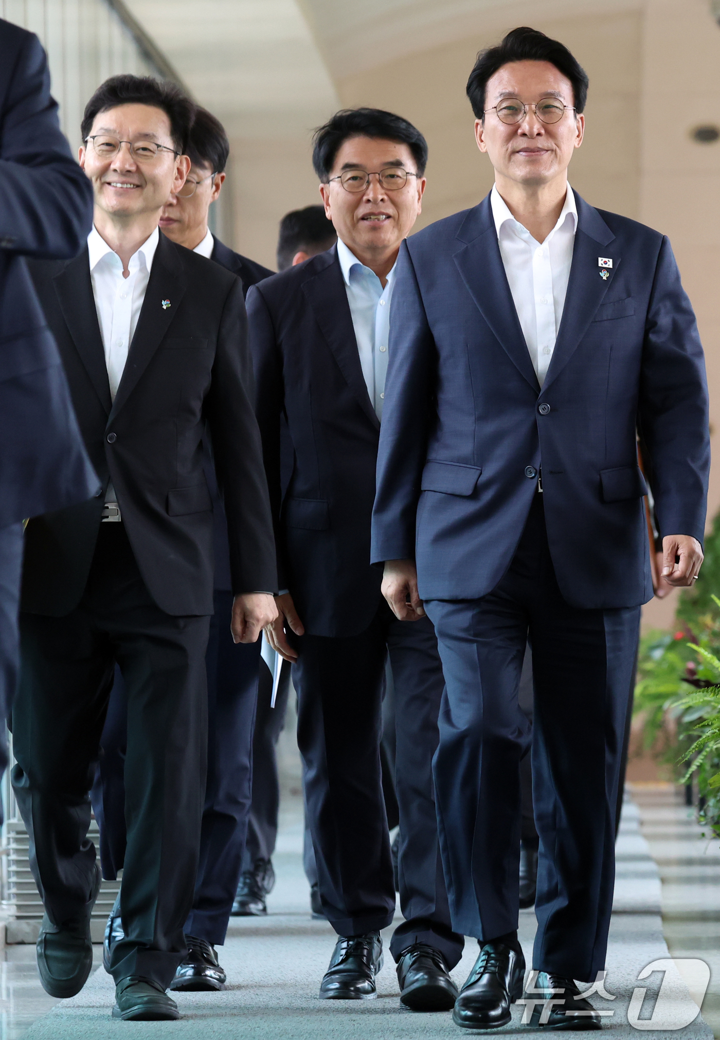 (서울=뉴스1) 김명섭 기자 = 김민석 국무총리가 22일 오전 서울 종로구 정부서울청사 별관에서 열린 출입기자단 간담회에 참석하고 있다.  2026.6.22/뉴스1