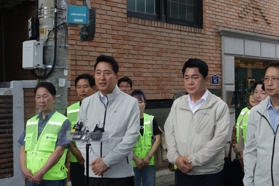 오세훈 시장, 관악구 상습침수지역 현장 방문