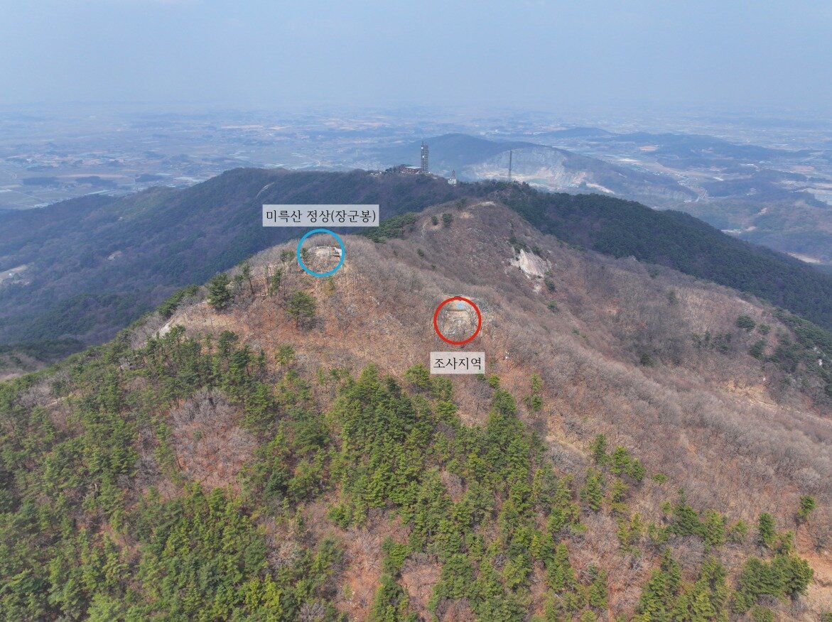 본문 이미지 - 미륵산성 조사지역 위치(국가유산청 제공)