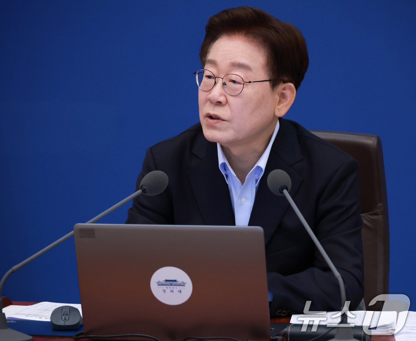 (서울=뉴스1) 허경 기자 = 이재명 대통령이 23일 청와대에서 열린 국무회의 겸 비상경제점검회의에서 발언하고 있다. (청와대통신사진기자단) 2026.6.23/뉴스1