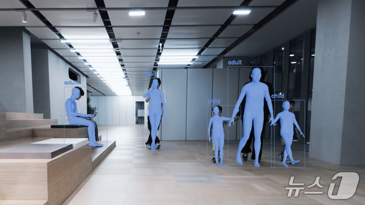 본문 이미지 -  3D 바디 모델 '애니'(Anny) 로 어른과 아이를 인식한 결과물 (네이버 제공)/뉴스1