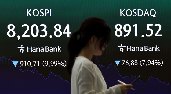 9.99% 내린 코스피, 900선 무너진 코스닥