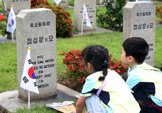 6·25 전쟁 영웅들께 드리는 종이 국화꽃