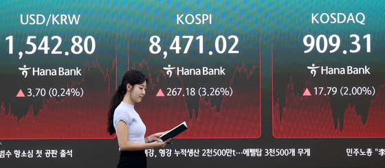 급락 하루 만에 코스피 8470선 회복