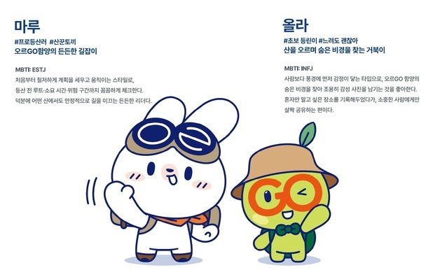 명산 오르고 은메달 받는 '오르GO 함양' 캐릭터 마루·올라 선정